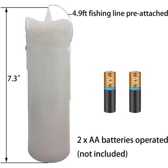 Floating Candles with Magic Wand Remote, Hanging Pillar LED Candles - Picture 3 of 7